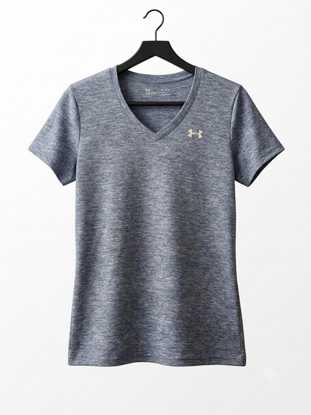 Under Armour Women V-Neck Short Sleeve Tee - Heather Blue